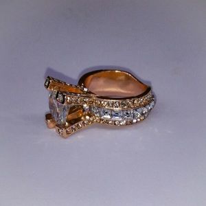 Luxurious Rose Gold White Sapphire Ring